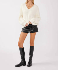 Lovestitch - Hi-low Fuzzy Pullover Sweater