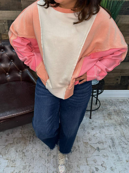 Mittoshop - Mix Long Sleeve Oversized Top