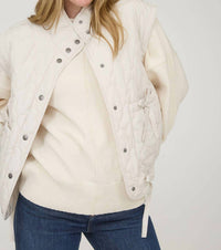 Blu Pepper - Tie-detail Snap-button Quilted Puffer Western Vest
