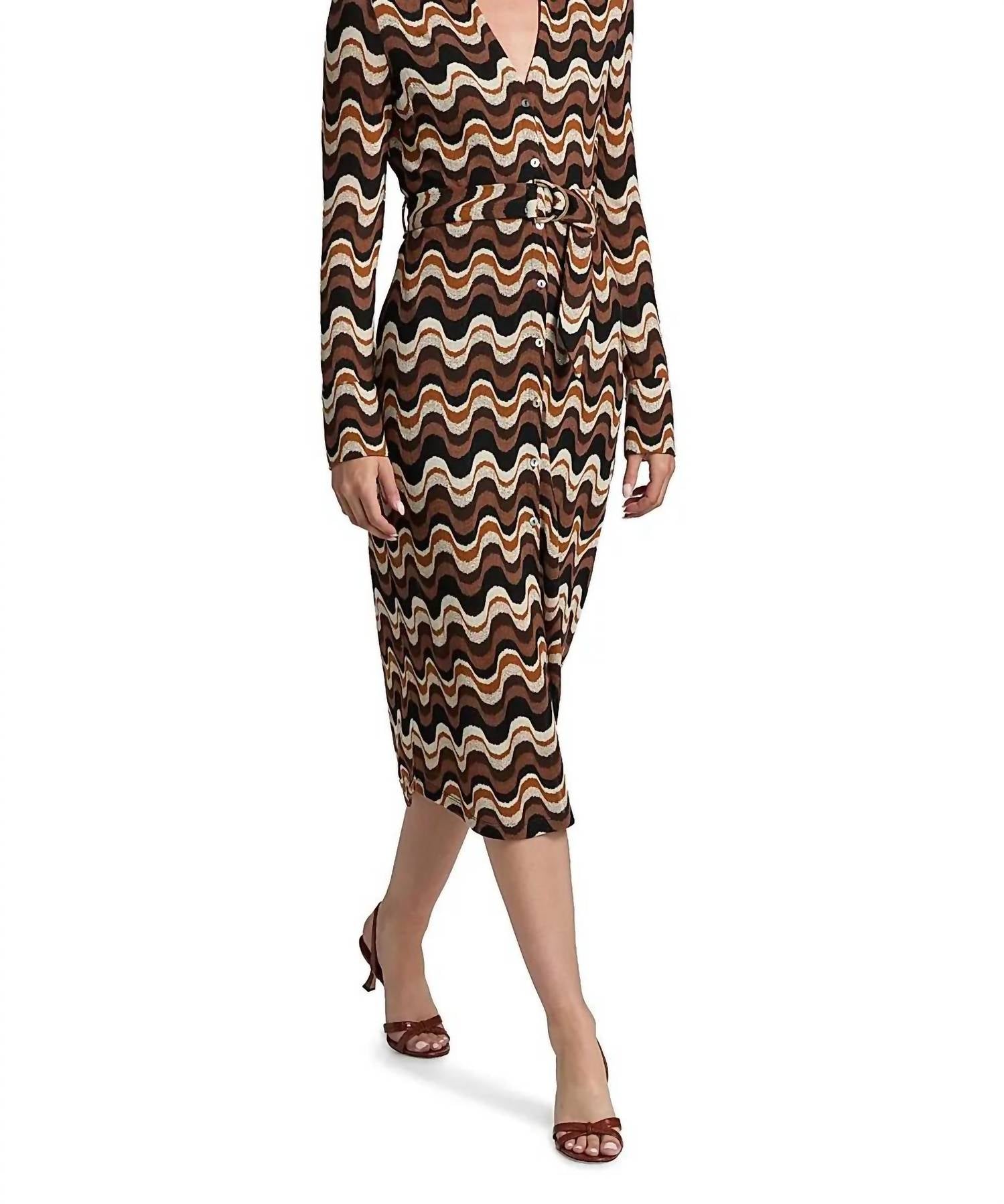 Ramy Brook - Lydia Long Sleeve Belted Midi Dress