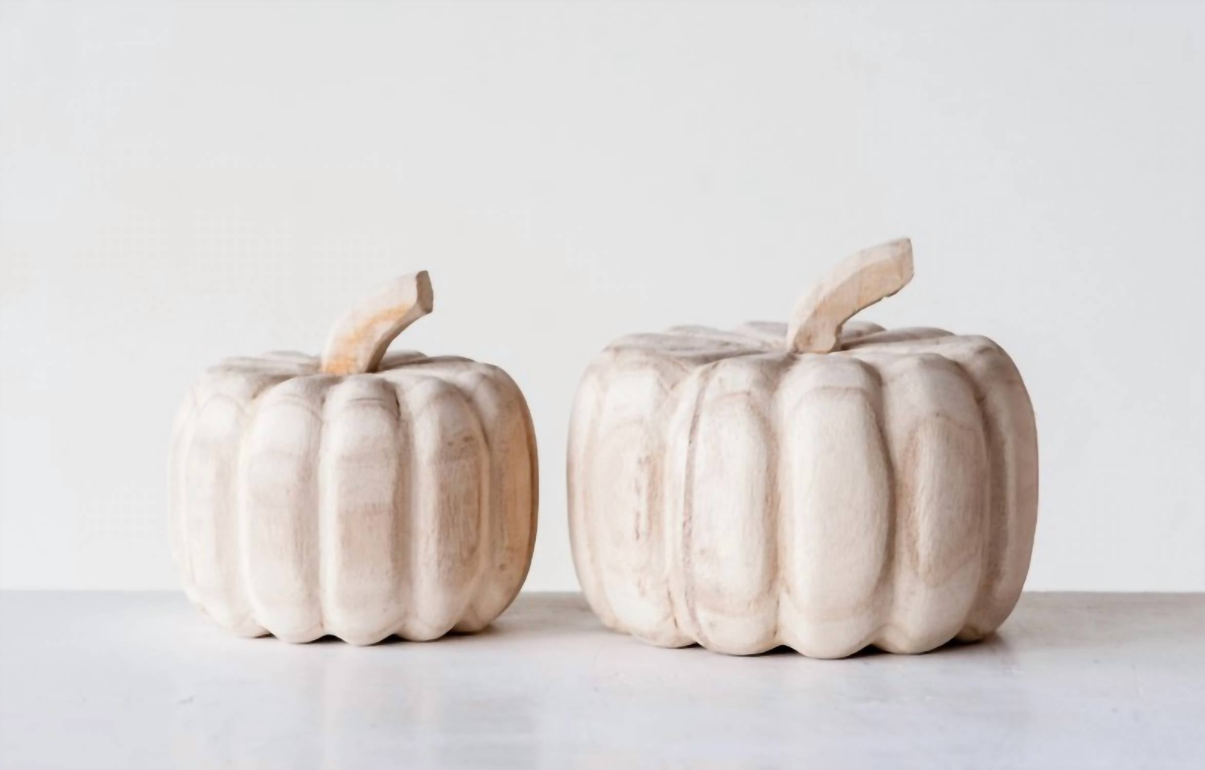 Creative Co-Op - Hand-Carved Wood Pumpkin