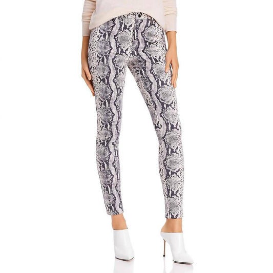 Sunset & Spring - Women's Snake Print Ankle Skinny Pants