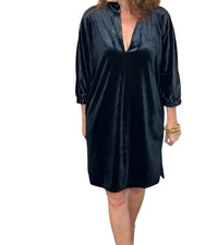 Caryn Lawn - Betsy Collar Velvet Dress