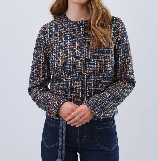 Fdj - Tweed Collarless Jacket