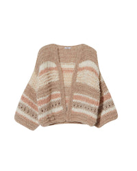 Maiami - Alpaca Mix Pattern Bomber Cardigan