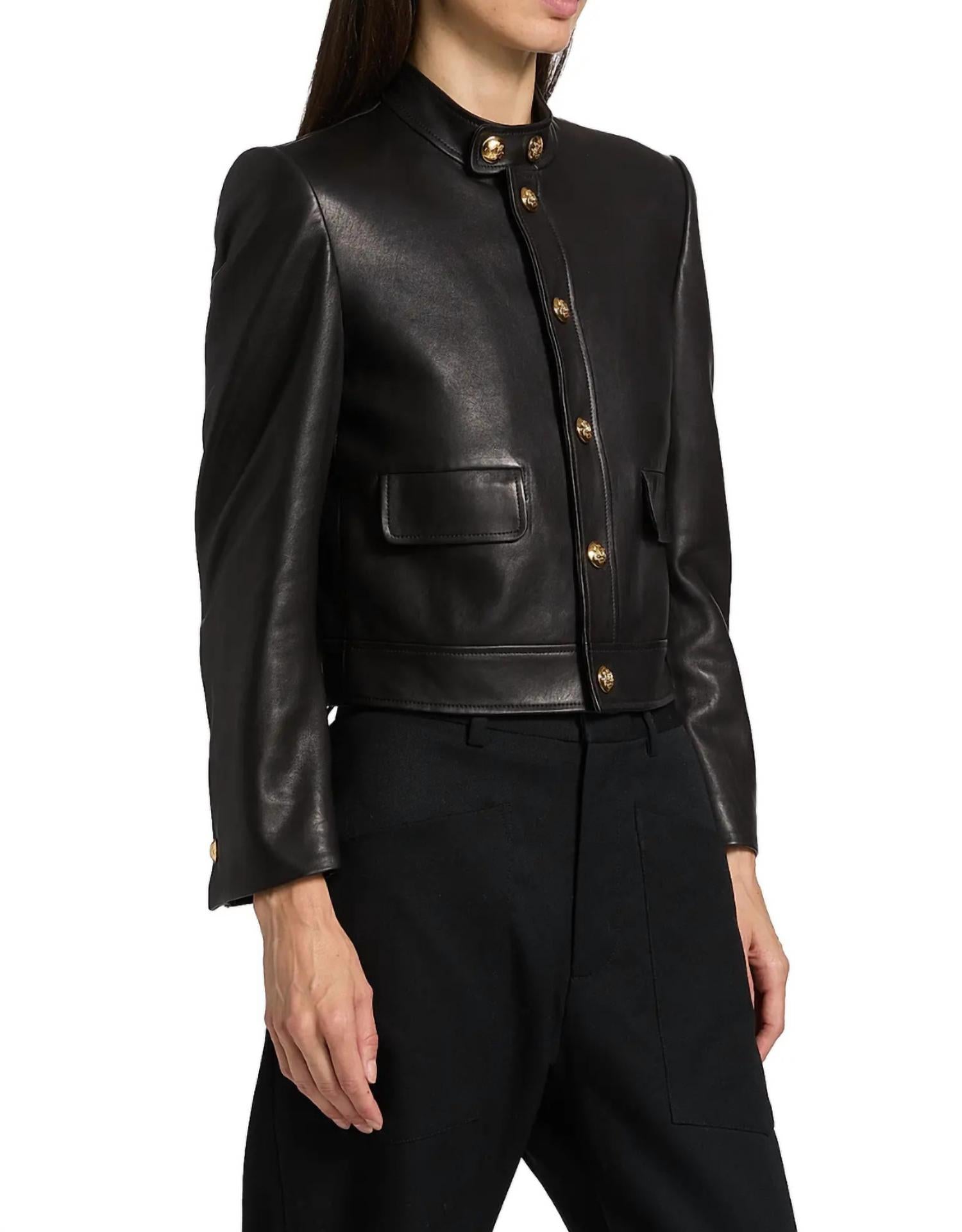 Nili Lotan - Hadley Leather Cropped Jacket