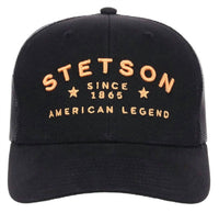 Stetson - Men's Trucker Ball Cap Logo Block Embroidery With Stars