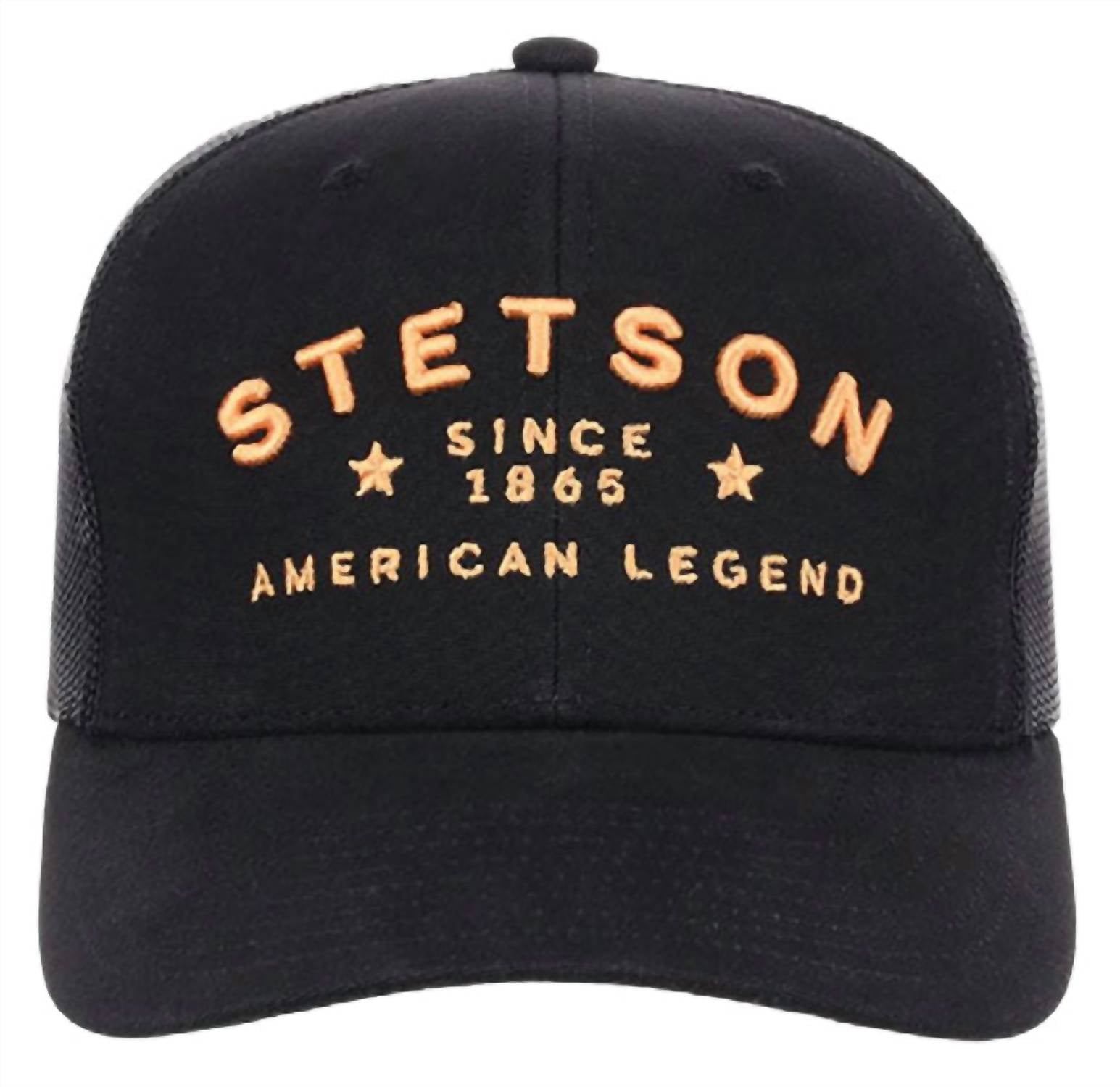 Stetson - Men's Trucker Ball Cap Logo Block Embroidery With Stars
