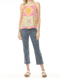 Charlie B - Embroidered Cropped Utility Narrow Leg Jeans