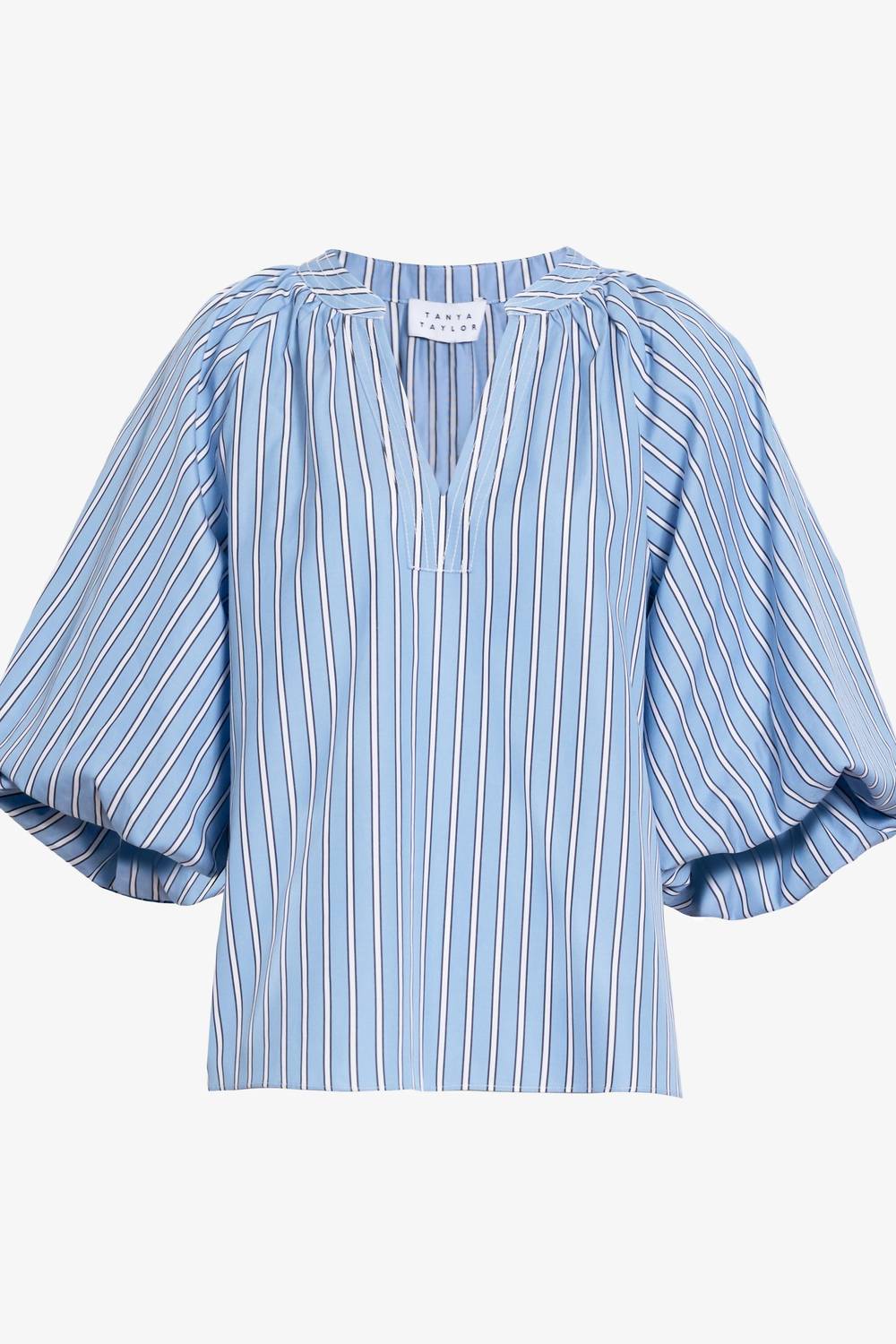 Tanya Taylor - Marine V Neck Balloon Sleeves Top
