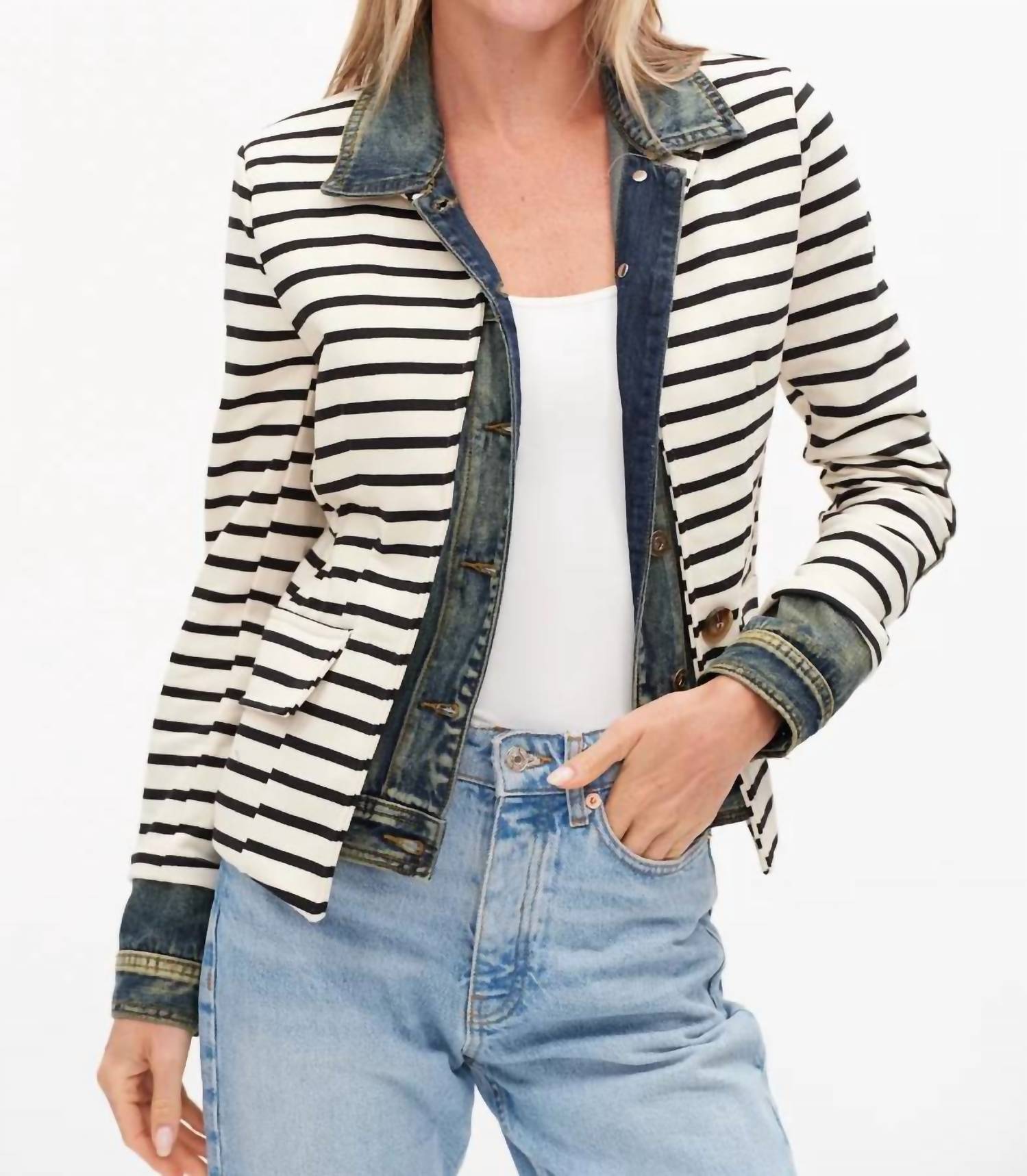 Six/Fifty - Veronica Mixed Media Blazer