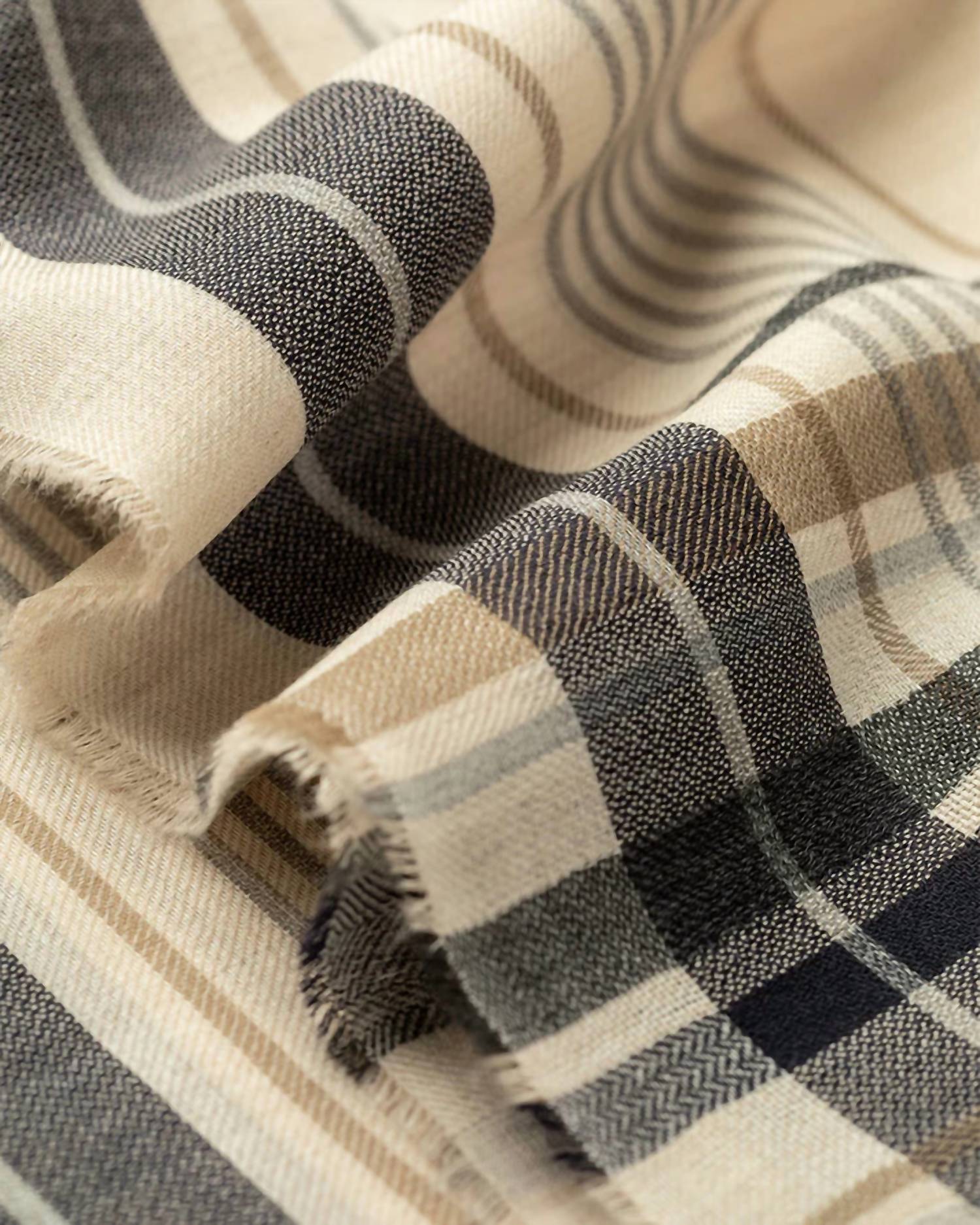 Johnstons of Elgin Unisex Helmina Scarf in natural - women's scarf - detail view