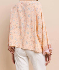 Wisteria Lane - Boho Paisley Peasant Top With Balloon Sleeves
