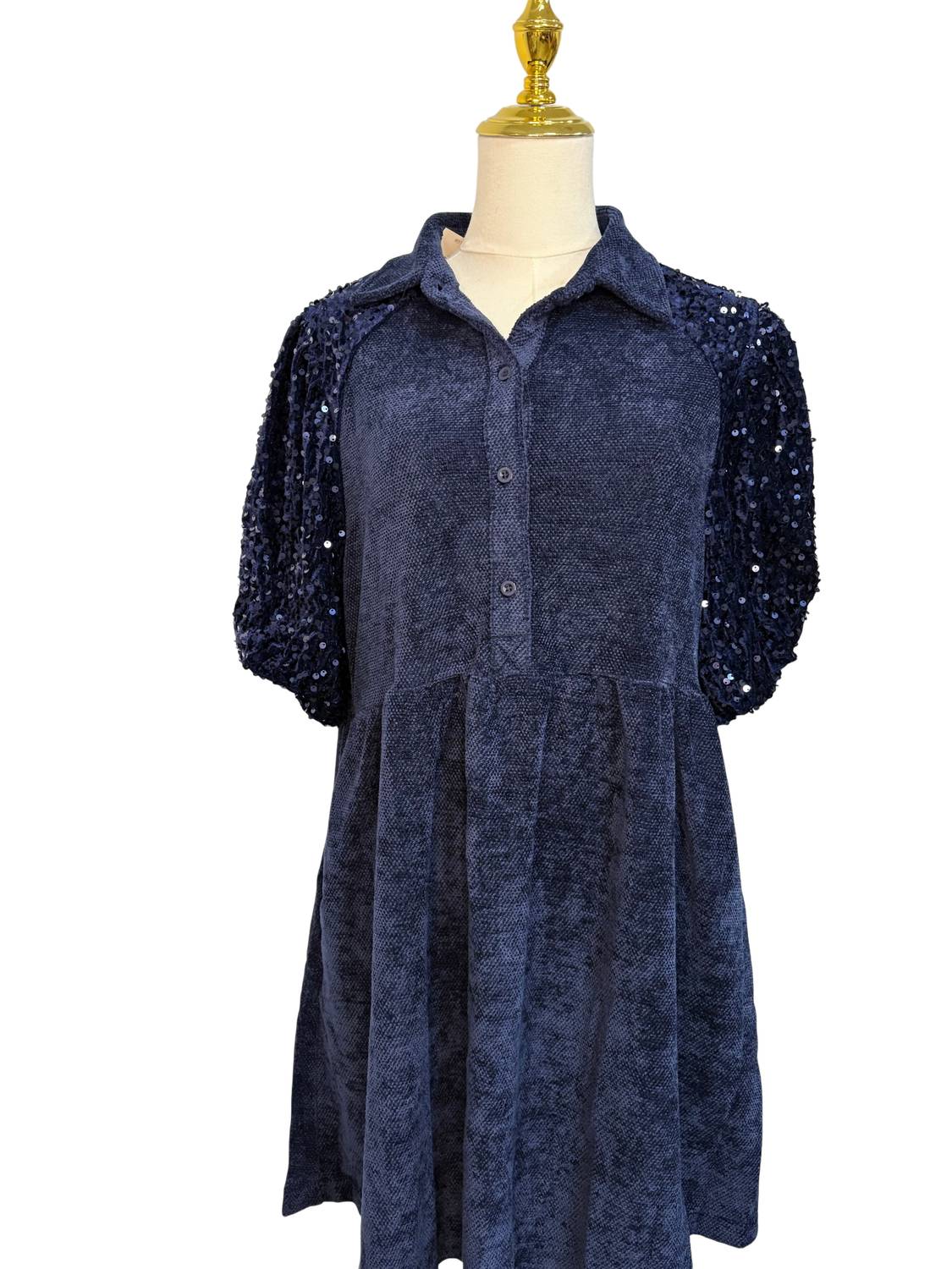 Umgee - Women's Tunic Top With Puff Sleeves