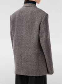 Magda Butrym Women's V-neck Blazer in grey - women's jacket - detail view