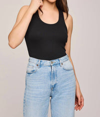 Gentle Fawn Bowen Ribbed Tank Top in black - women's tank top