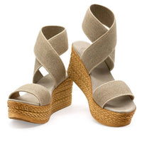 CHARLESTON SHOE CO. Women's Bermuda Wedge Sandal in beige - women's sandal