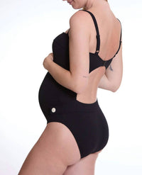 Cache Coeur Lara Maternity Swimsuit in black - women's swimwear - detail view