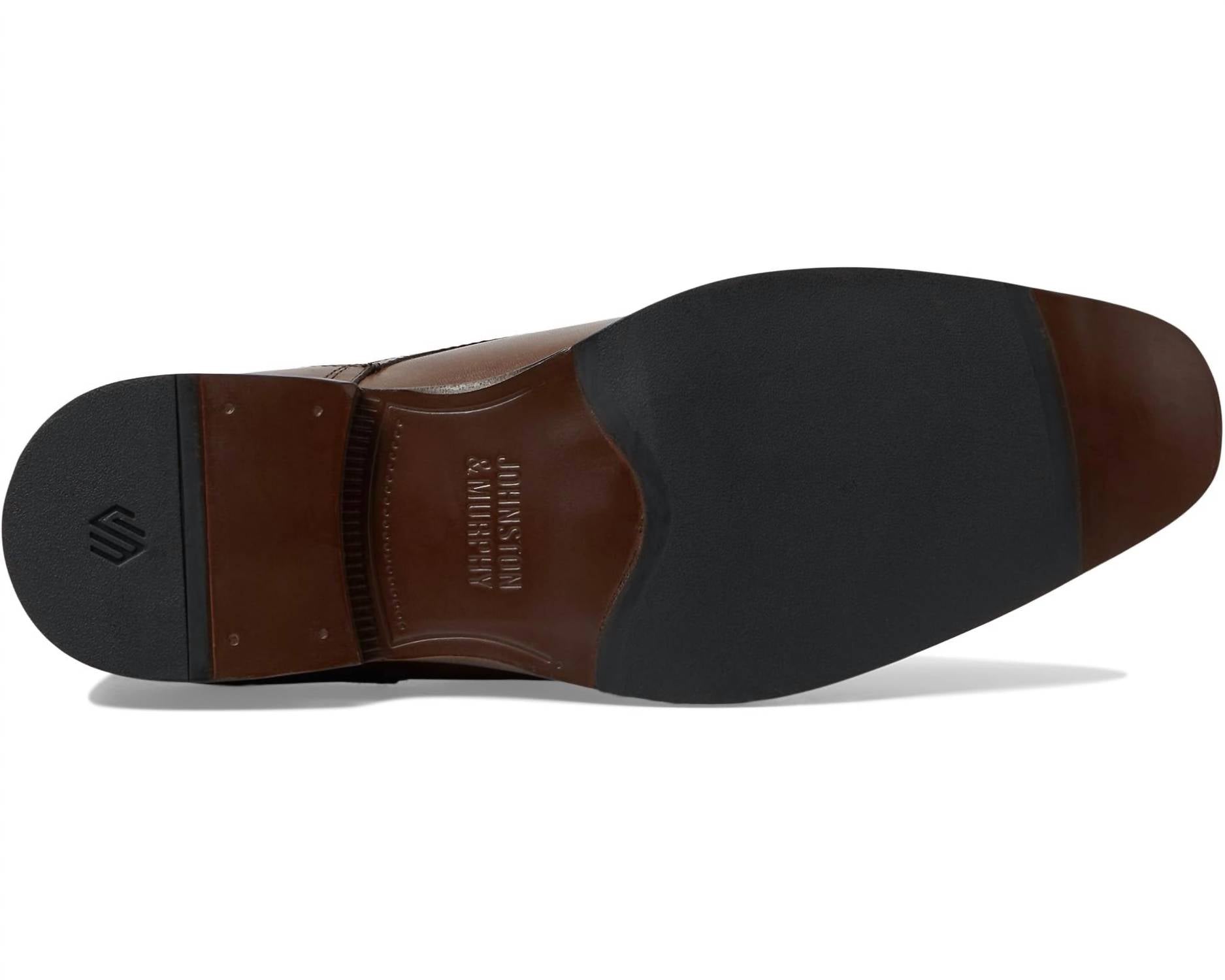 JOHNSTON & MURPHY Men's Richland Monk Strap Oxford Shoes in mahogany full grain - men's shoe - view 6