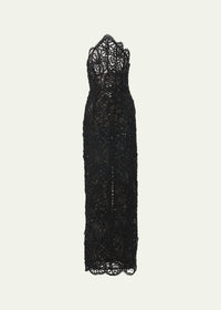 Carolina Herrera - Lace Sequined Strapless Gown