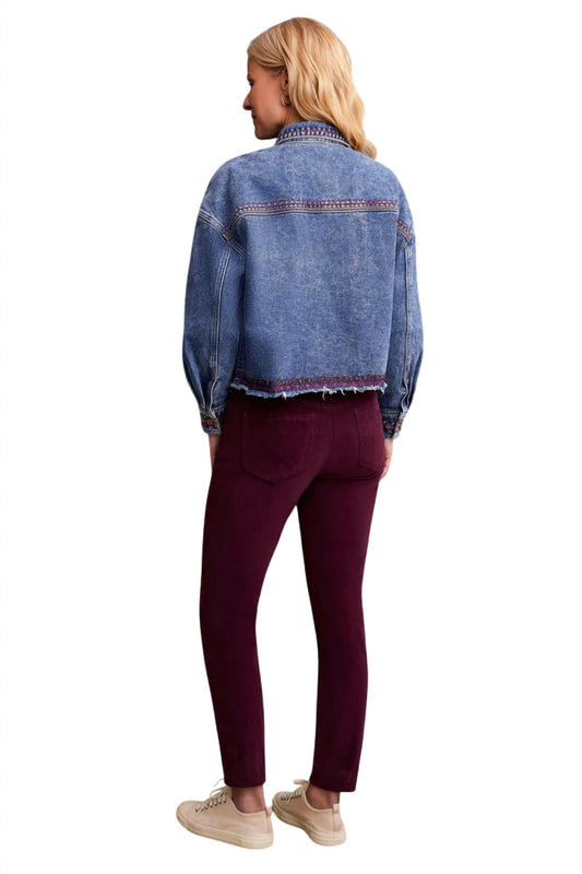 Tribal - Embroidered Denim Shacket