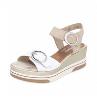 Remonte - Women's Sabine 54 Weiss Two Tone Perle Wedge Sandal