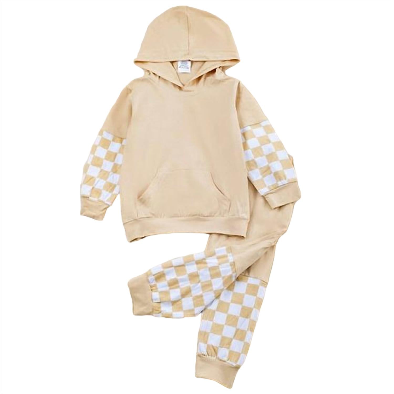 Unisex Checkered Hoodie with Matching Joggers Set