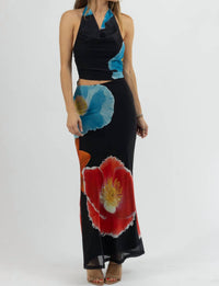 One & Only - EZZIE HALTER FLORAL DRESS