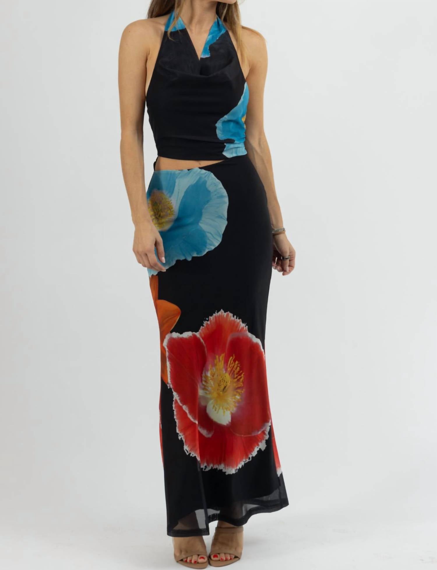 One & Only - EZZIE HALTER FLORAL DRESS