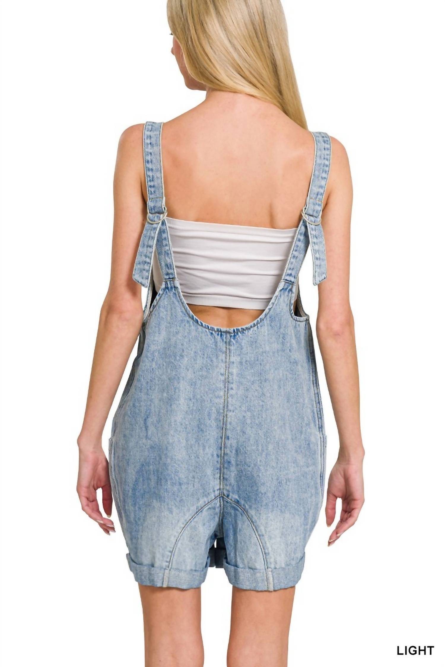 Zenana - Denim Short Overalls