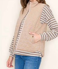 Staccato - Quilted Polar Collar Zip Up Padded Vest