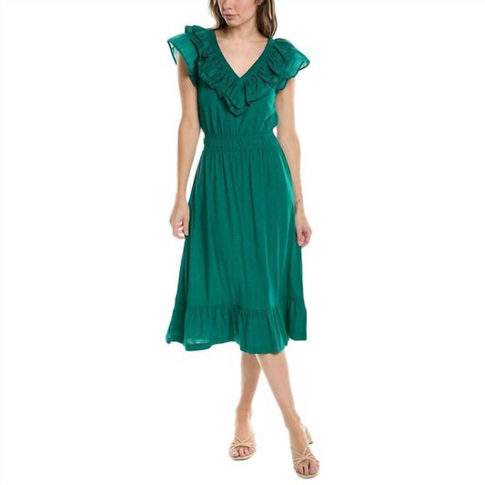 Nation Ltd - Aria Contrast Ruffle Midi Dress