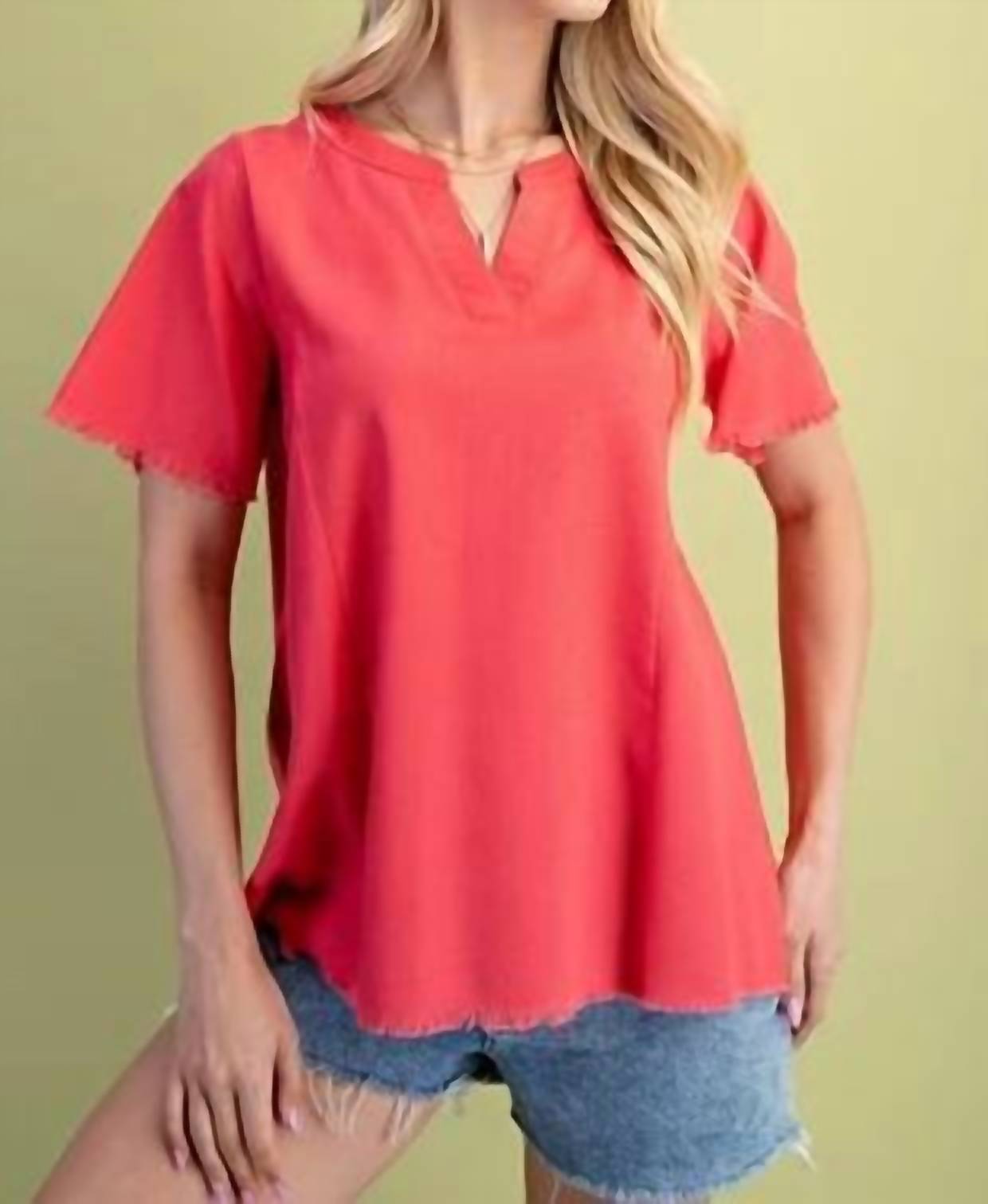 Gigio - Linen Short Sleeve Top