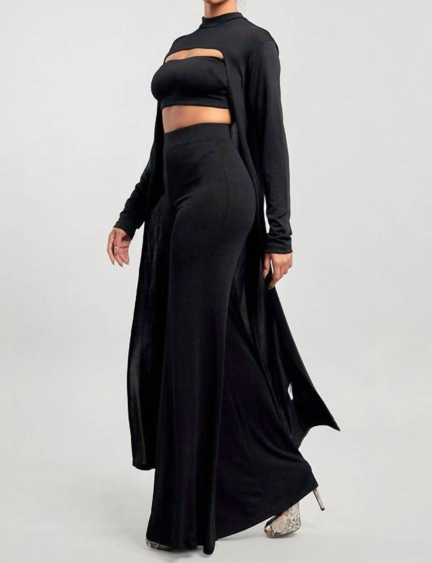 Celebrity Pink - Long Sleeve Cape Top with Bra and Pants Set