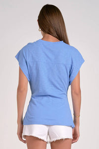 Elan - Crew Neck Cap Sleeve Top