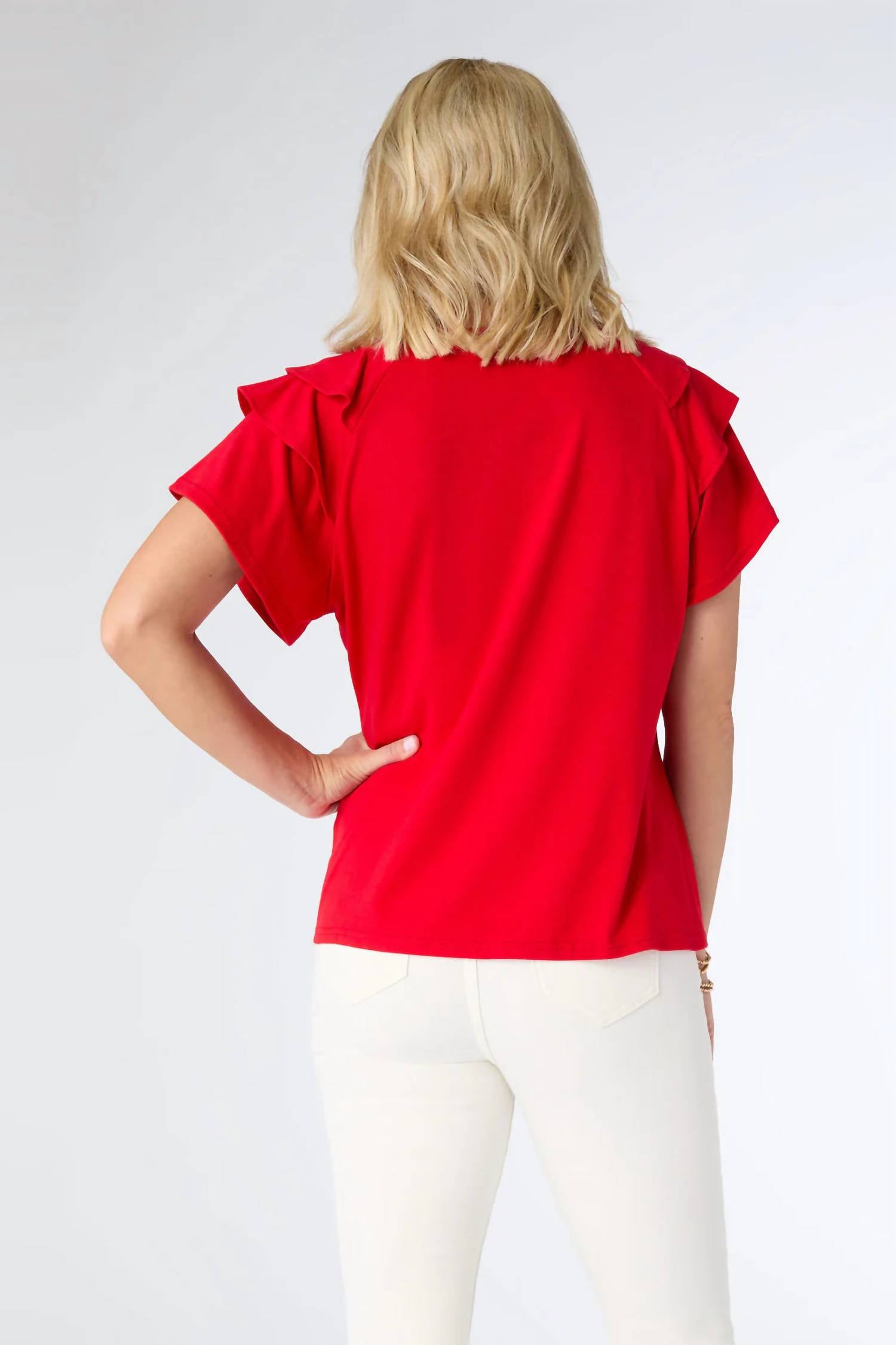 Coco + Carmen - Mandy Cap Sleeve Ruffle Top