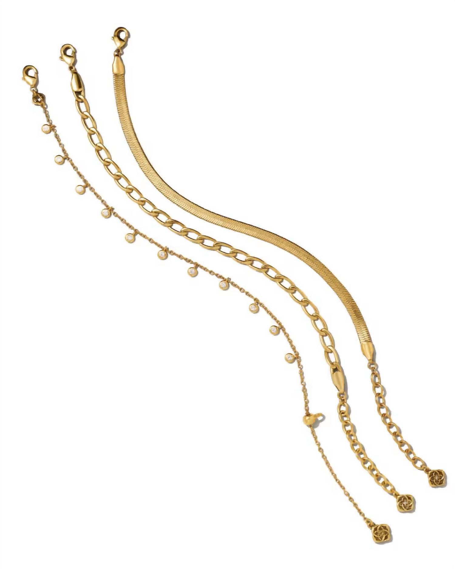 Kendra Scott - Women's Kassie Set Of 3 Chain Bracelets