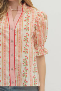 Entro - Rosette Ruffle Top