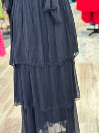 Scandal Italy Women's Nicki Tiered Maxi Dress in black - women's dress - alternate view