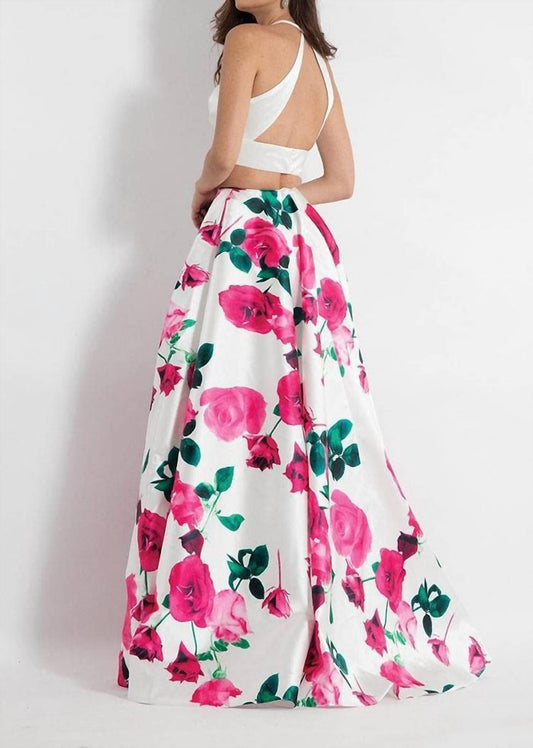 Rachel Allan - Two-piece Halter Ballgown