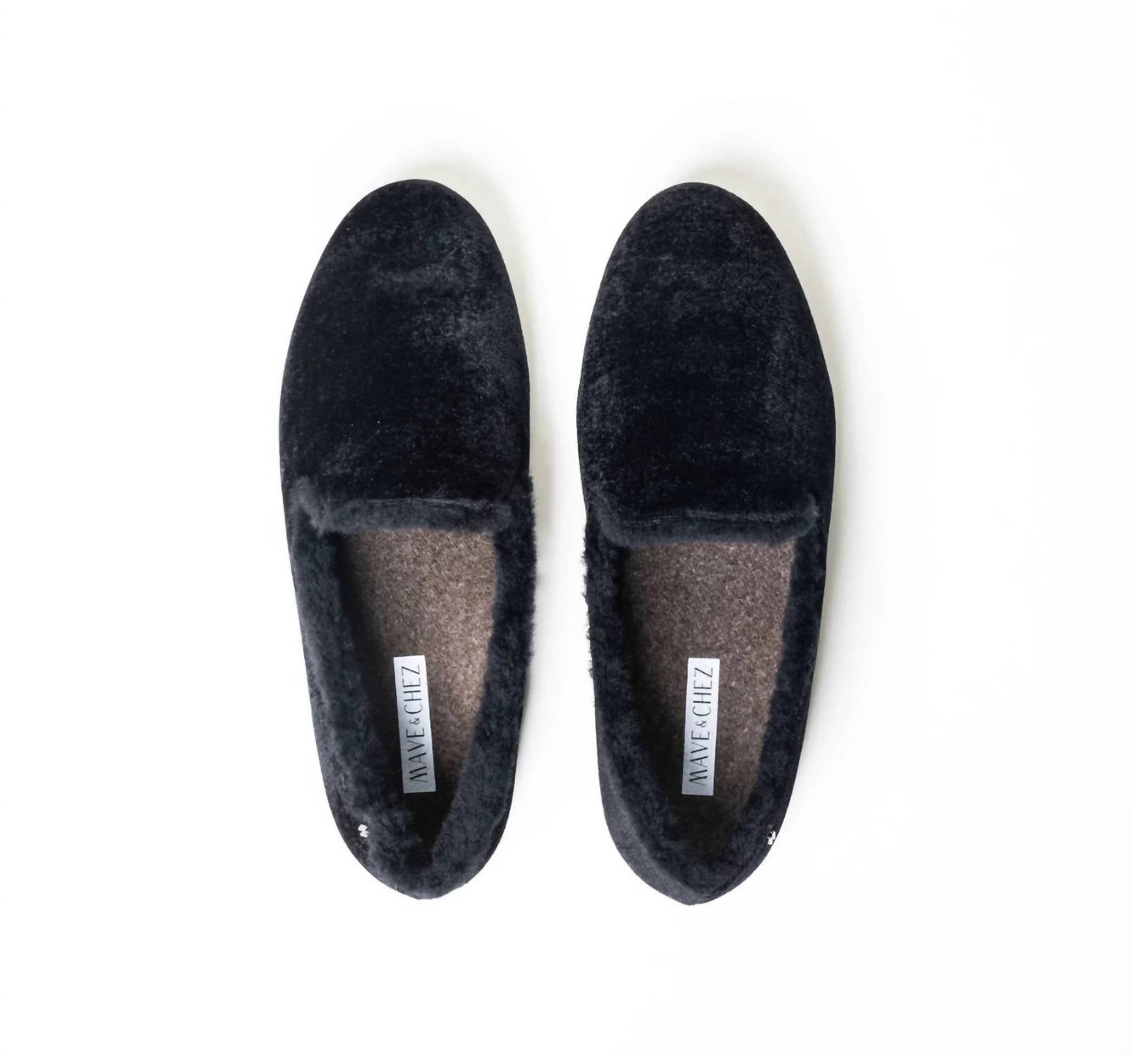 Mave & Chez Women's Audrey Velvet Loafer in black - women's flats - alternate view