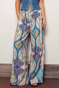 Urban Daizy - Paisley Print Wide-Leg Statement Pants