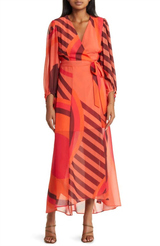 Hutch - Lindie Geo Print Long Sleeve Wrap Dress