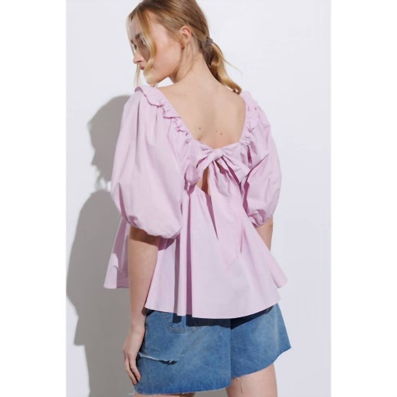 Baby Doll Back Tie Blouse