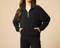 Softies - Vintage Velvet Quarter Zip With Jogger Pants Set