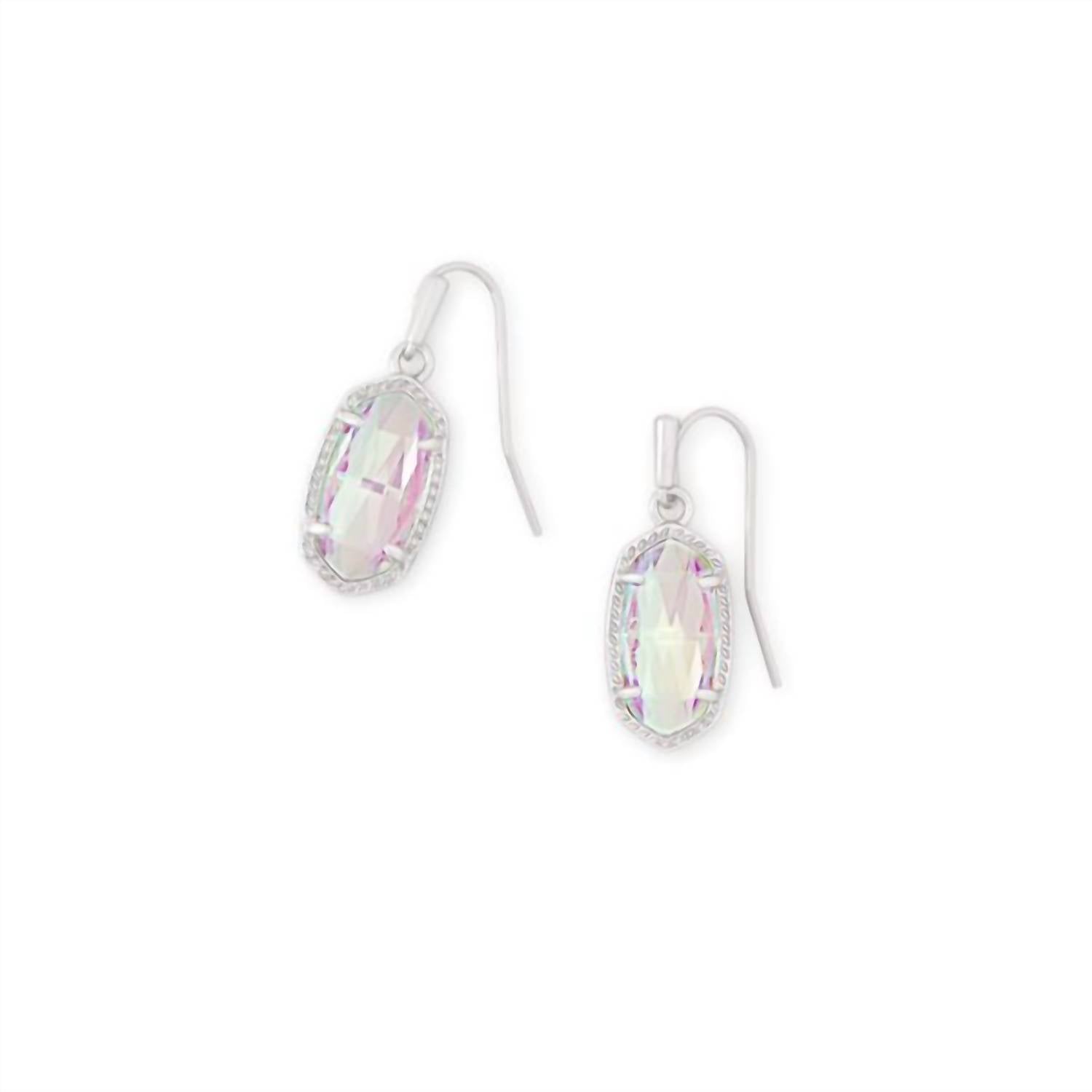 Kendra Scott Women's Lee Rhodium Earring in dichroic glass - women's jewelry