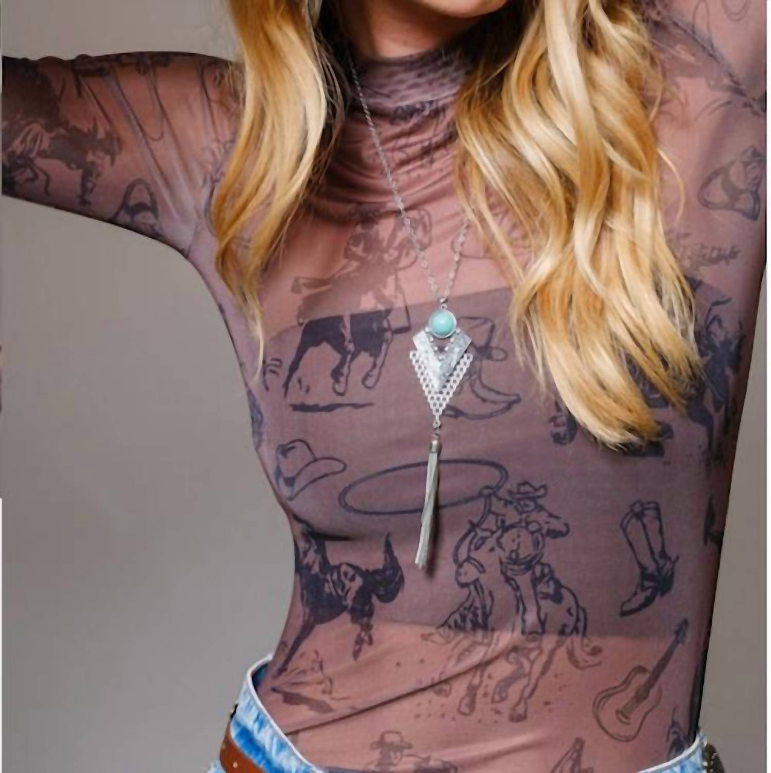 Blue B - Grit & Grace Mesh Mock Neck Top