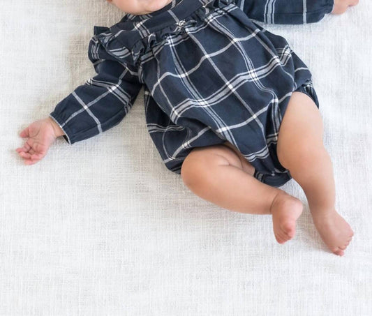 Colored Organics - Baby Girls Ruth Flannel Ruffle Neckline Bodysuit