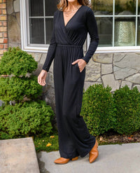 White Birch - Onward & Upward Faux Wrap Jumpsuit