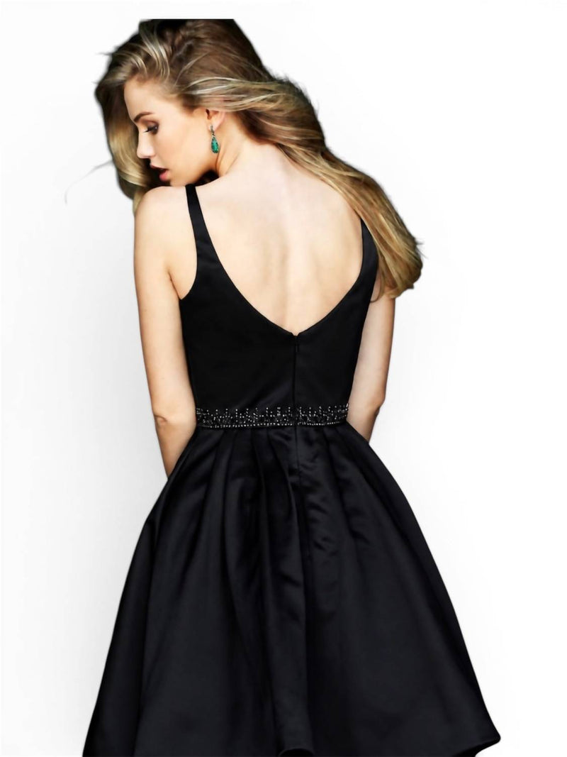 Sherri Hill - Fit And Flare Beaded Waist Mini Dress